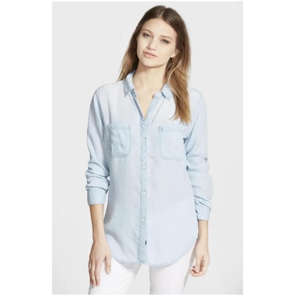 Rails Carter Button Down Shirt in Light Vintage Wash